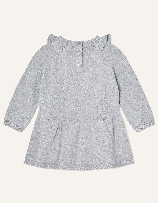 Newborn Bunny Knitted Dress, Grey (GREY), large