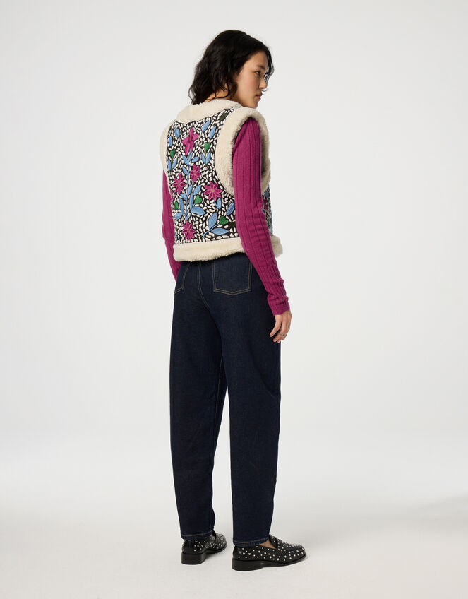 Fabienne Chapot Embroidered Borg Gilet, Multi (MULTI), large