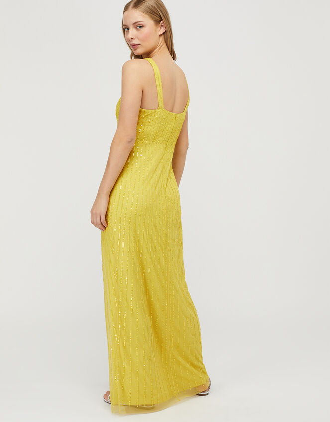 Kate Sequin Slim Maxi Dress, Yellow (YELLOW), large