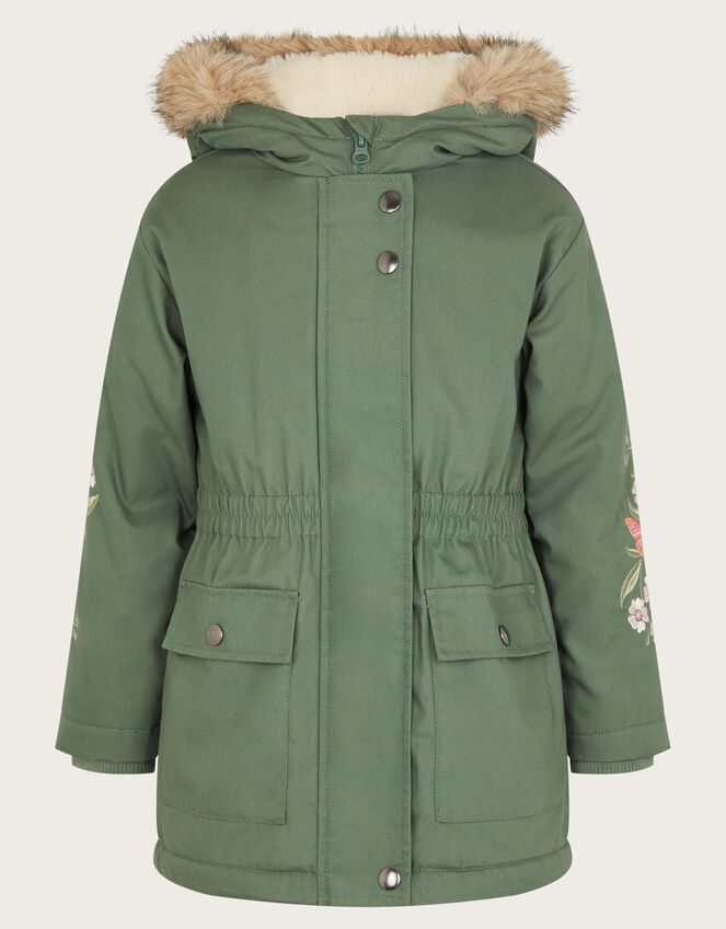 Embroidered Butterfly Parka, Green (GREEN), large