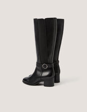 Tori Leather Knee High Boots, Black (BLACK), large