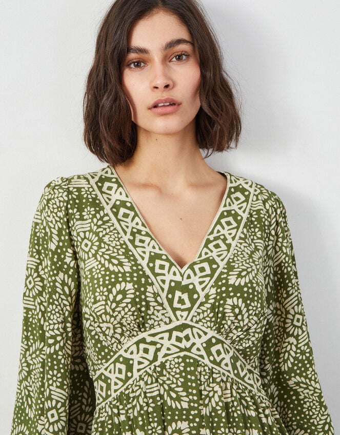 East Ashley Batik Maxi Dress, Green (GREEN), large