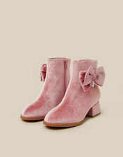 Velvet Heeled Boots, Pink (PINK), large