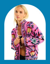 Wild Tiger Floral Embroidered Jacket, Pink (PINK), large