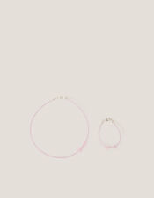 Bow Beaded Necklace & Bracelet Set, , large