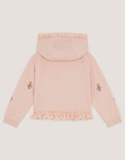 Floral Embroidered Broderie Hoodie, Pink (PINK), large