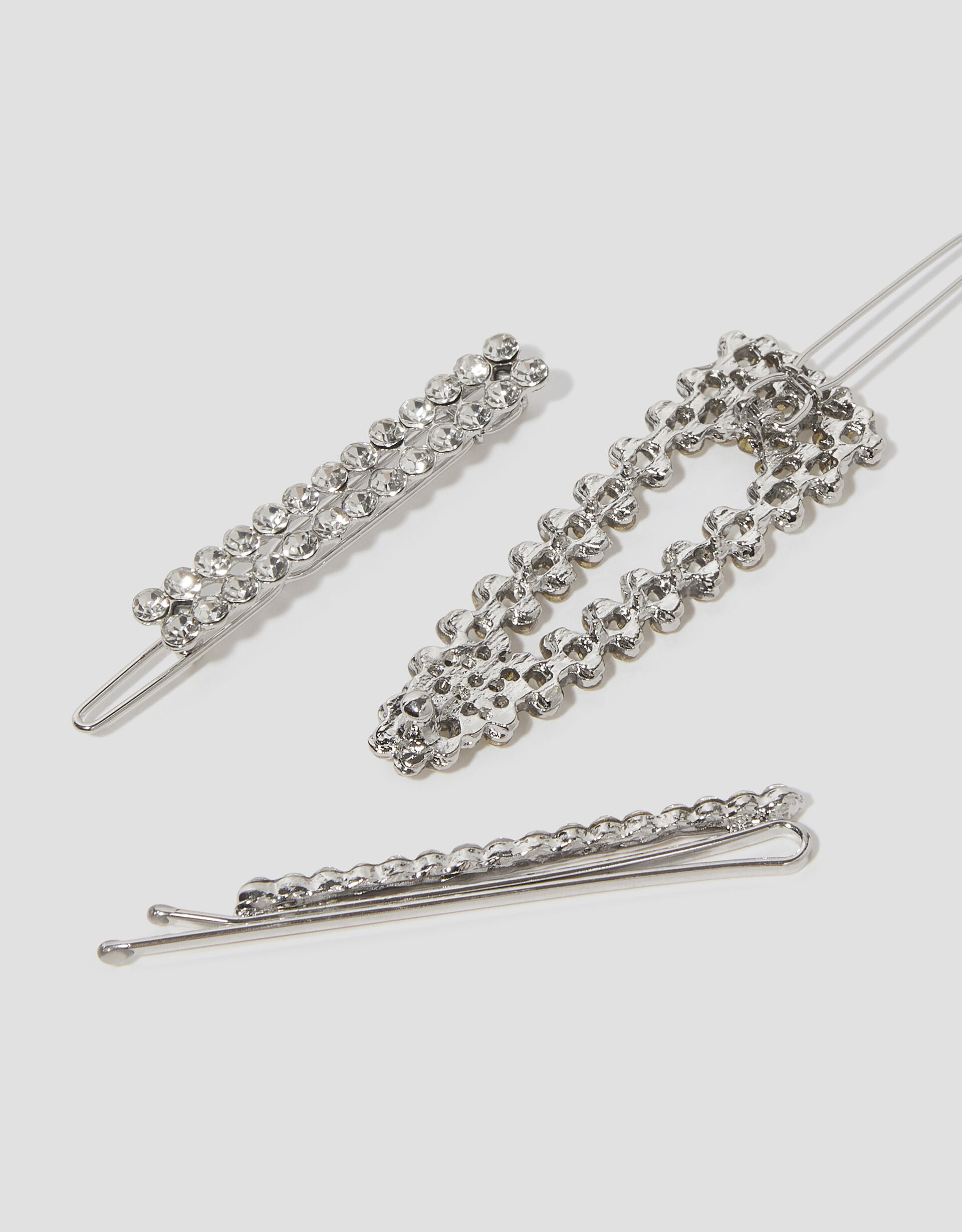 3 Pack Mix Diamante Hair Slides