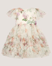 Baby Roma Floral Print Ruffle Party Dress , Multi (MULTI), large