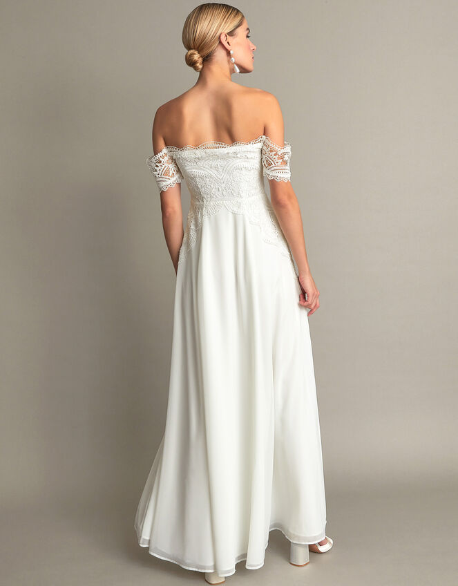 Maddie Off-Shoulder Wedding Dress, Ivory (IVORY), large