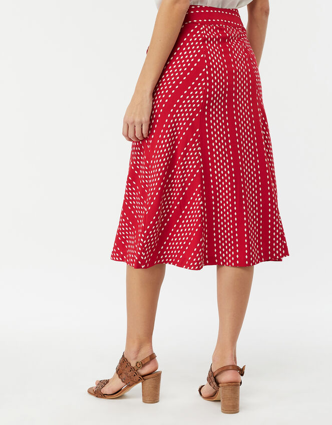 Itria Printed Midi Skirt, Red (RED), large