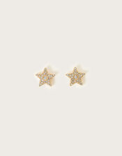 Star Stud Earrings, Gold (GOLD), large