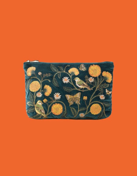 Elizabeth Scarlett Wild Garden Velvet Pouch, , large