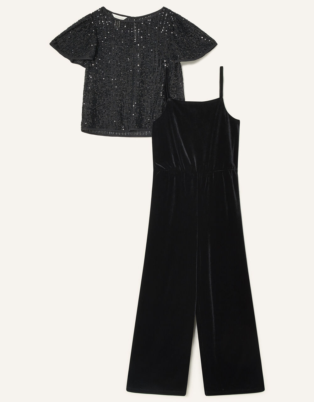 Sequin Top and Jumpsuit Set Black | Girls' Jumpsuits & Playsuits ...