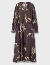 East Jeanie Botanical Print Maxi Dress, Grey (CHARCOAL), large