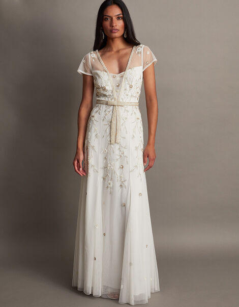 Michelle Embroidered Maxi Dress Ivory, Ivory (IVORY), large