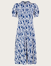 Rizzoli Geometric Print Shirt Dress, Blue (COBALT), large