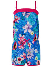 Tikito Floral Playsuit, Blue (BLUE), large