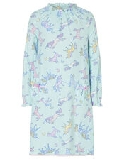 Unicorn Print Nightdress, Blue (AQUA), large