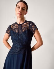 Monica Lace Midi Bridesmaid Dress, Blue (NAVY), large