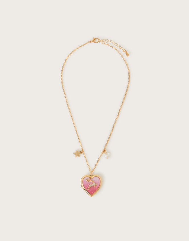 Reindeer Heart Locket Necklace, , large