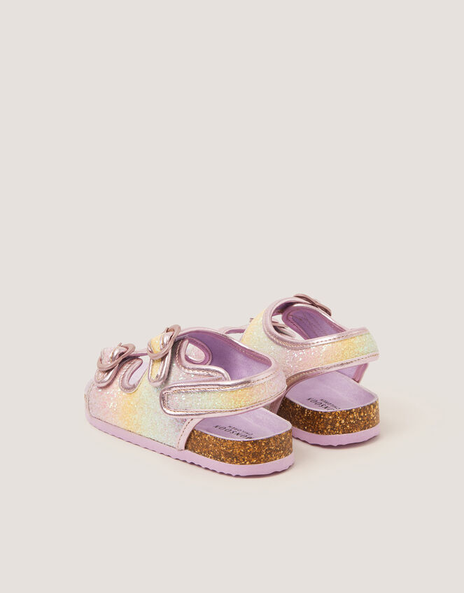 Rainbow Heart Buckle Sandals, Multi (MULTI), large