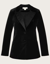 Jeanne Velvet Jacket with Recycled Polyester, Black (BLACK), large