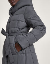 Flossy Funnel Hood Maxi Padded Coat, Gray (CHARCOAL), large