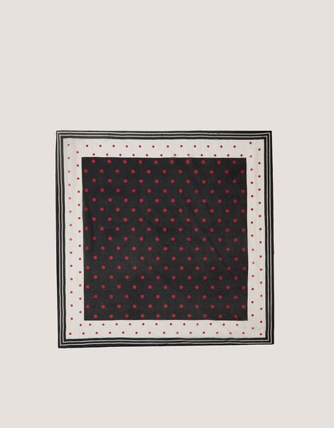Penny Polka Dot Square Silk Scarf, , large