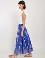 East Bohemian Print Dobby Skirt, Blue (BLUE), large