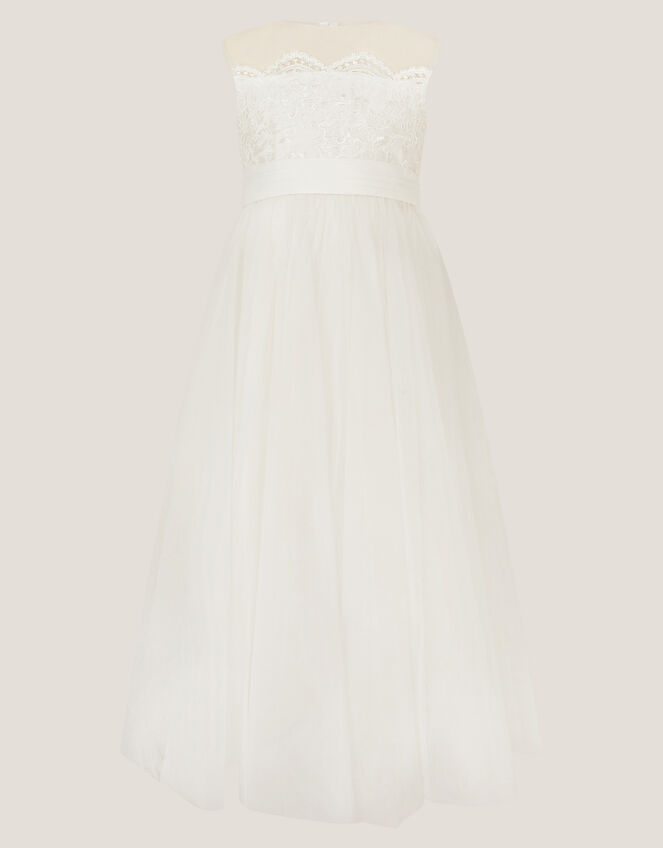 Cynthia Strapless Lace Maxi Dress, Ivory (IVORY), large