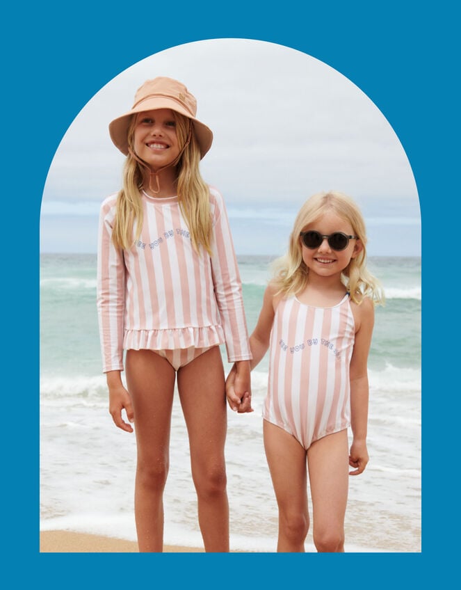 Liewood Dagny Stripe Swim Set, Pink (ROSE), large