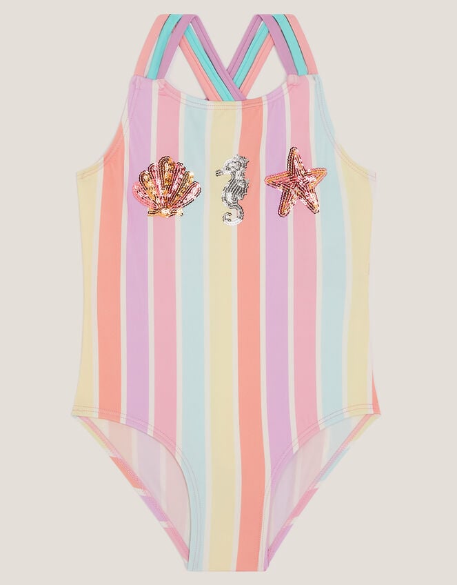 Stripe Pastel Swimsuit , Multi (MULTI), large