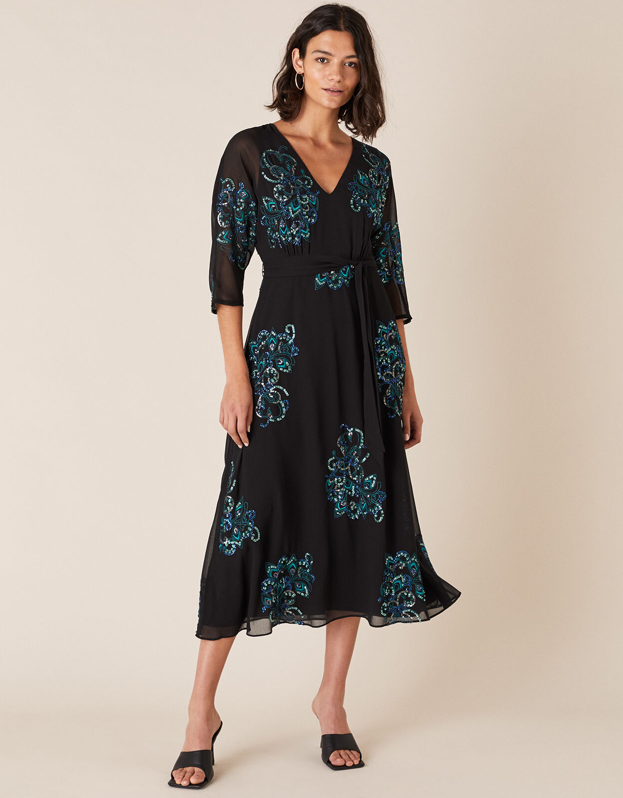 Peacock midi dress sale