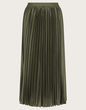 Evelyn Pleated Skirt, Green (KHAKI), large