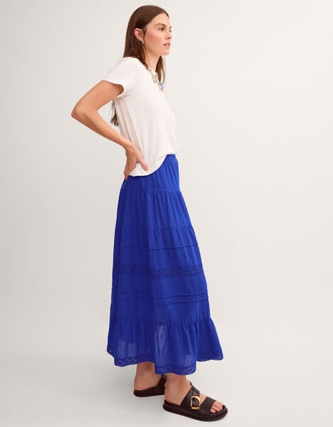 Maria Tiered Maxi Skirt, Blue (COBALT), large