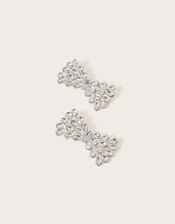 Jewel Bow Hair Clips Set of Two, , large