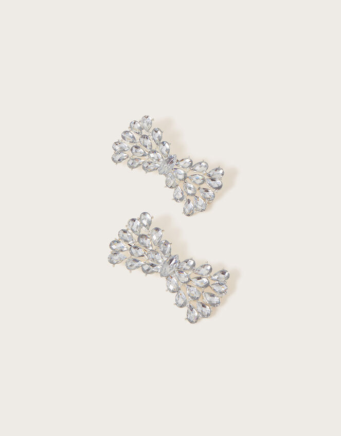 Jewel Bow Hair Clips Set of Two, , large
