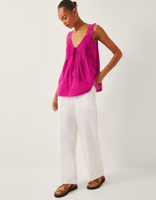 Celia Lace Pintuck Cami Top, Pink (PINK), large