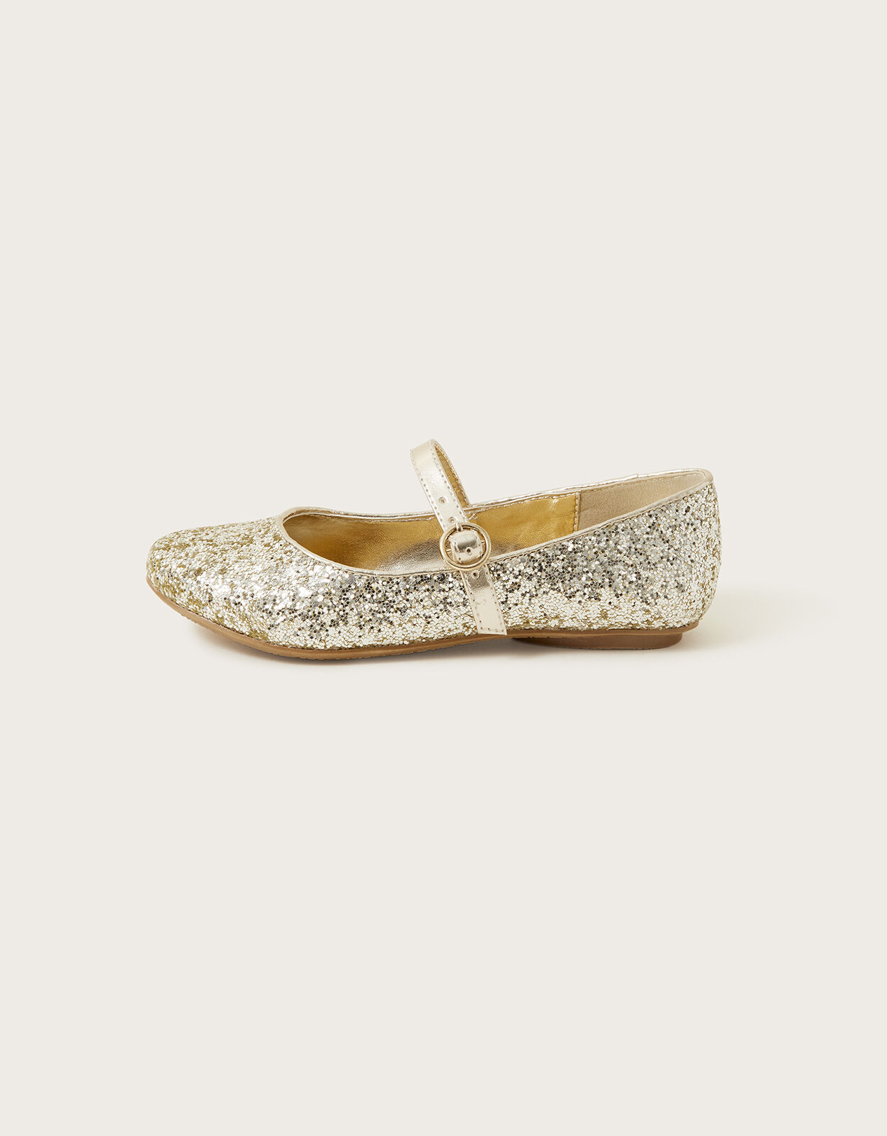 Girls gold glitter flats sale