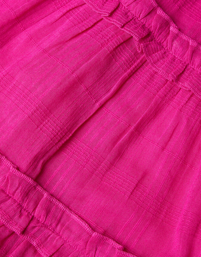Ruffle Trim Beach Dress, Pink (BRIGHT PINK), large