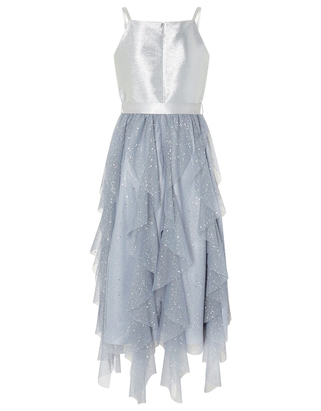 Silver ruffle dress Clearance