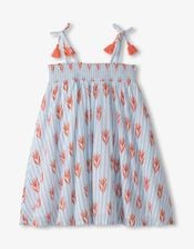 Hatley Floral Stripe Smocked Sundress, White (WHITE), large