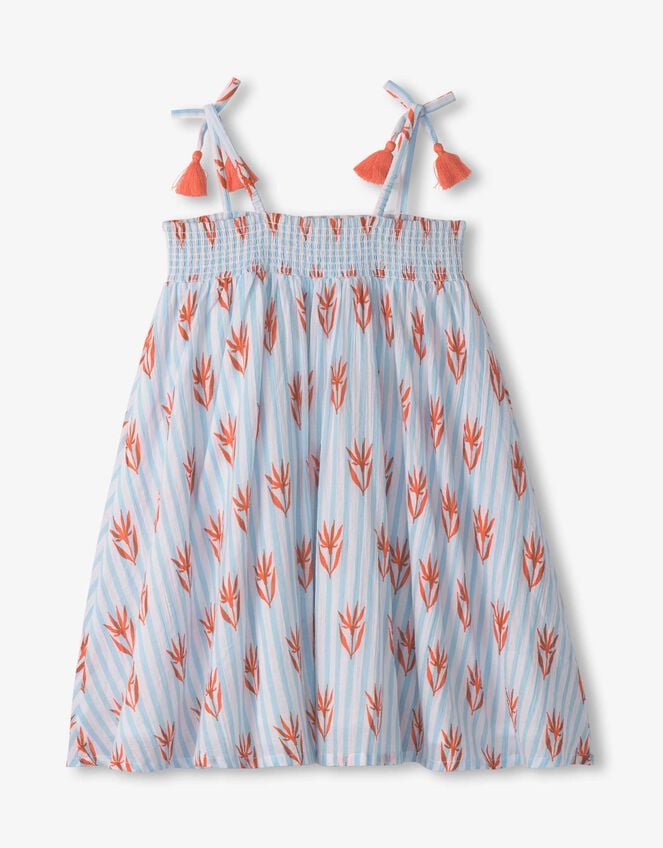 Hatley Floral Stripe Smocked Sundress, White (WHITE), large