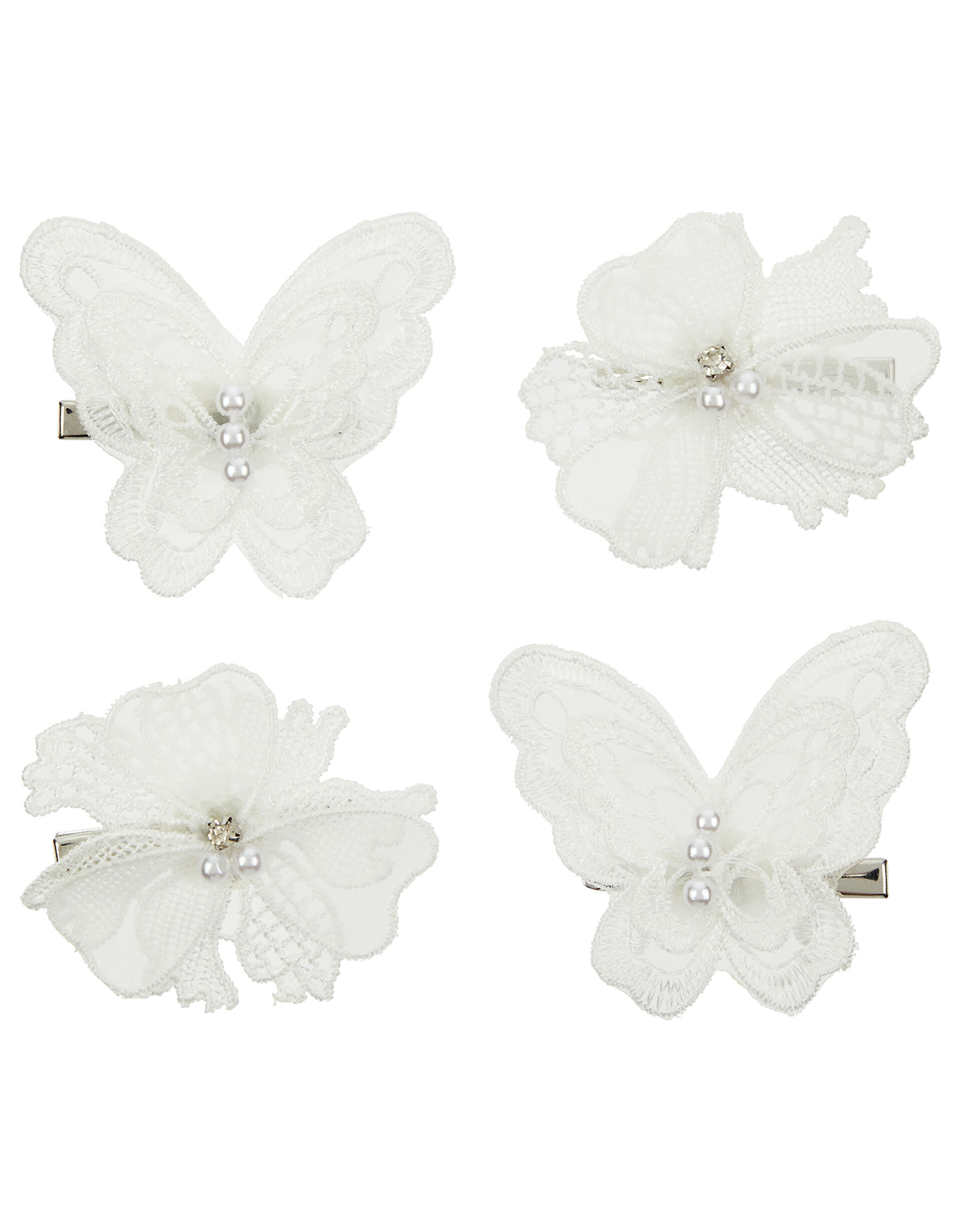Lacey Butterfly and Floral Hair Clip Set, , large