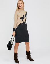 Bia Star Knit Dress with Organic Cotton, Camel (CAMEL), large