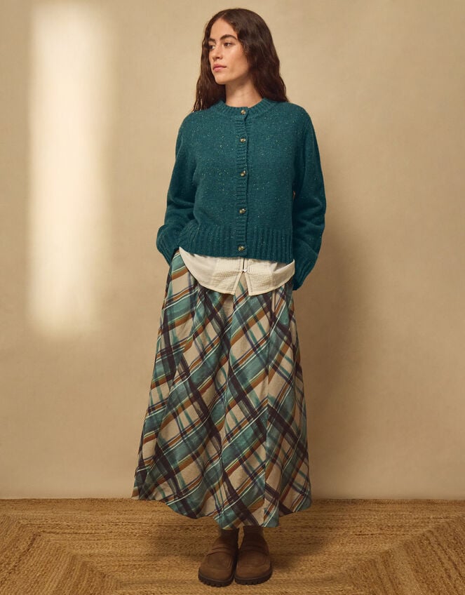 East Zoya Crew Neck Cardigan, Teal (TEAL), large