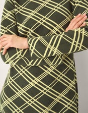 Claudia Check Knit Midi Dress, Green (GREEN), large
