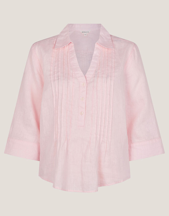 Elsie Linen Blouse, Pink (PALE PINK), large