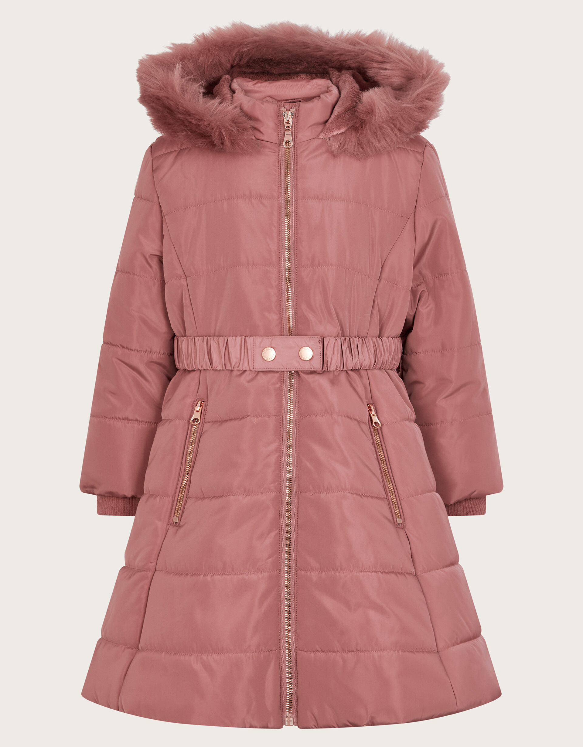 Aline Longline Padded Coat Pink