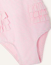 Baby Seersucker Ruffle Swimsuit, Pink (PINK), large